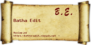 Batha Edit névjegykártya